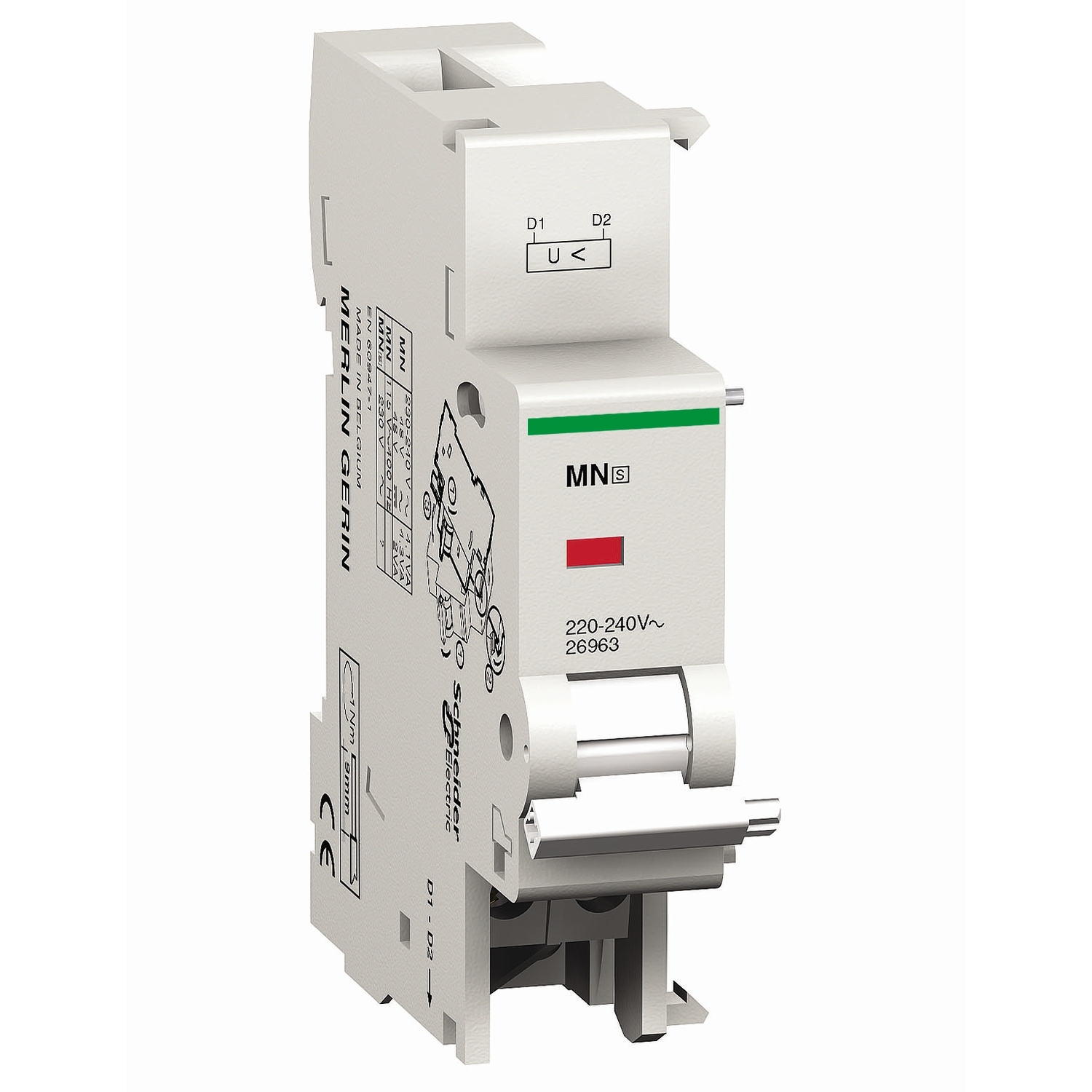 Schneider Electric Undervoltage Release; for Multi 9 circuit breakers; 220-240VAC; delayed